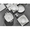 55 Pieces Drip Dining Set - White