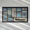 Welcome Marine Zymta Printed Doormat 45 x 75 cm - Dark Green / Turquoise / Blue / Beige