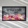 Welcome Flowers Zymta Printed Doormat 45 x 75 cm - Pink / Black / Yellow / Grey