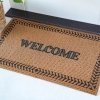 Welcome Zymta Doormat 45 x 75 cm - Brown / Black / Emerald Green