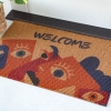 Welcome Faces Zymta Doormat 45 x 75 cm - Brown / Burnt Orange / Navy Blue