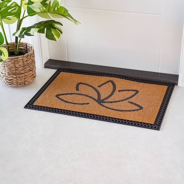 Lily Zymta Border Doormat 45 x 75 cm - Brown / Black
