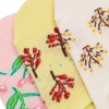 3 Pairs Lily Patterned Women Invisible Socks Asorty ( 36 - 40 ) - Cream / Powder Pink / Yellow