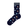 1 Pair Geometry Themed Teenage Mens Socks Assorted Size (37 - 39 )  - Grey