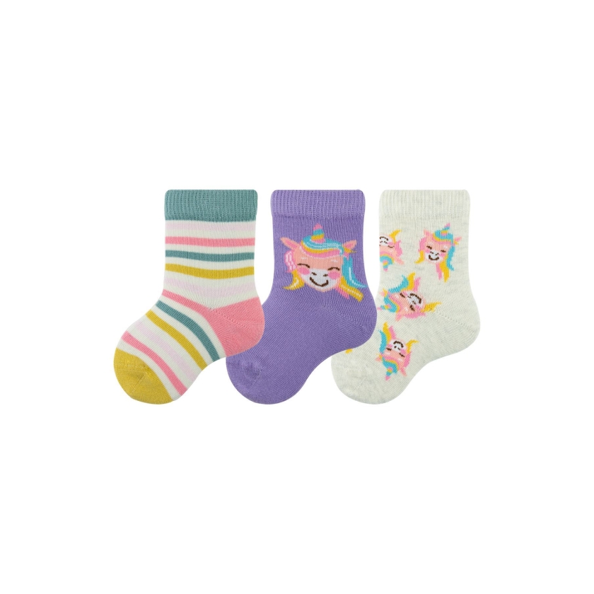 3 Pairs Peg Patterned Baby Girl Ank..