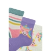 3 Pairs Peg Patterned Baby Girl Ankle Socks Asorty ( 16 - 18 ) Age: 6-12 Months - Ecru / Lilac / Green
