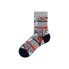 3 Pairs Boy Ankle Nine Socks Size: (28 - 30) Age: 4-6 - Beige / Blue / Grey