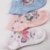 3 Pairs Unicorn Colorful Girls Socks Size: (34 - 36) Age: 8-10 - Pink / White / Blue