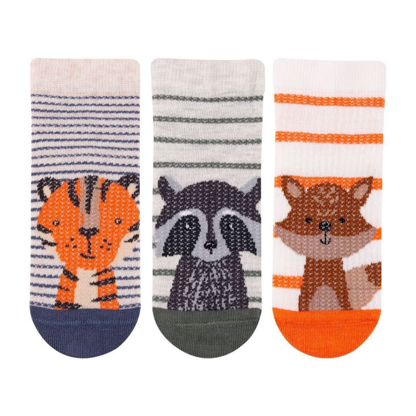 3 Pairs Fox , Tiger Boy Socks Size:..