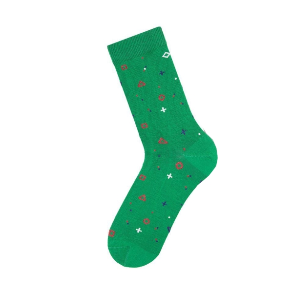 1 Pair Tetris Themed Teenage Mens Socks Assorted Size (37 - 39 )  - Green