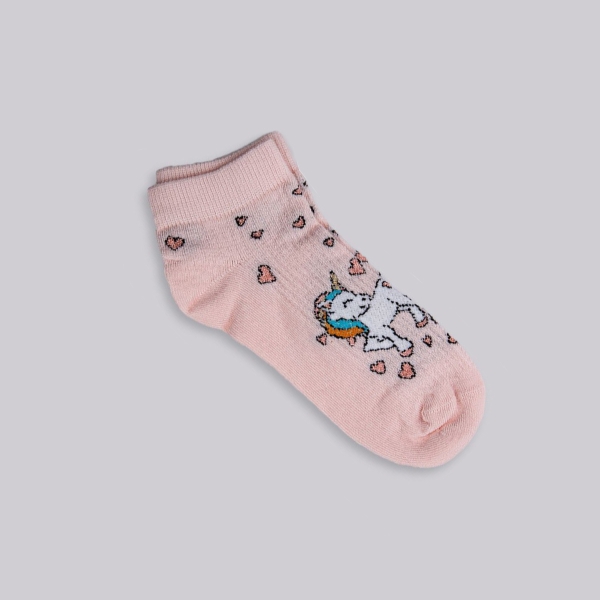 3 Pairs Unicorn Girls Socks Size: (25 - 27) Age: 2-4 - Pink 