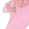 3 Pairs Lacy Embossed Patterned Baby Girls Socks Asorty ( 19- 21 ) Age: 12-18 Months - Beige / Pink / White
