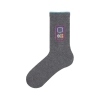 3 Pairs Tetris Themed Patterned Men and Teenage Socks Asorty ( 43 - 45 ) - Grey / Blue / White