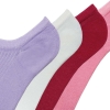 4 Pairs Derby Patterned Girls Sneakers Socks Asorty ( 25 - 27 ) Age: 3-5 Years - White / Pink / Fuschia / Lilac