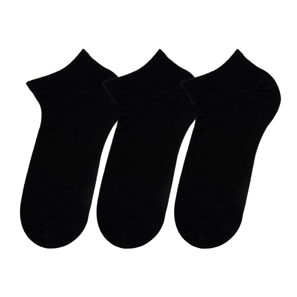 1 Pair Simple Patterned Bamboo Women Sneaker Socks Asorty ( 36 - 40 ) - Black
