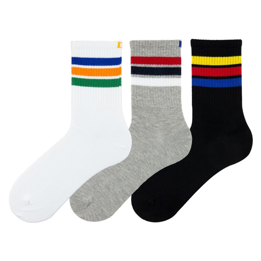 3 Pairs Colorful Patterned Men Sock..