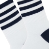 3 Pairs Line Patterned Men Mid Calf Socks Asorty ( 37 - 39 ) - White / Navy Blue