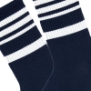 3 Pairs Line Patterned Men Mid Calf Socks Asorty ( 43 - 45 ) - White / Navy Blue