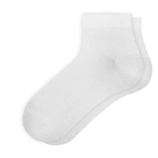 1 Pair Simple Patterned Bamboo Men Booties Socks Asorty ( 43 - 45 ) - White