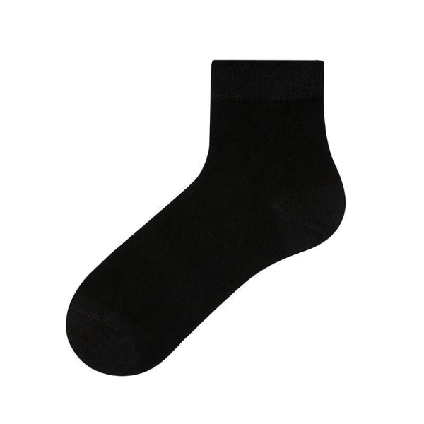 1 Pair Simple Patterned Bamboo Men Short Stocking Socks Asorty ( 39 - 42 ) - Black