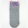3 Pairs Butterfly Patterned Women Socks Asorty ( 36 - 38 ) - Dark Grey / Light Powder / Light Grey