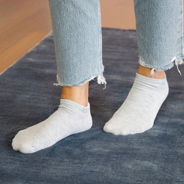 1 Pair Women Bamboo Sneaker Socks  ( 36 - 40 ) - Grey