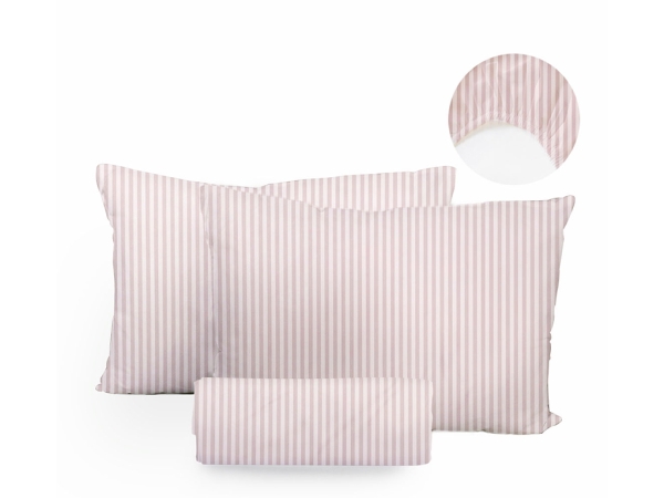 3 Pieces Istanbul Double Fitted Sheet Set 180 x 200 + 30 Cm - Light Brown