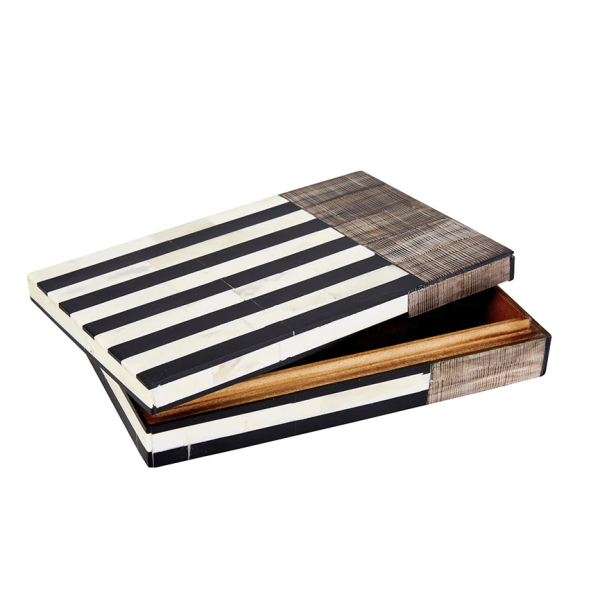 Black Stripe Bone Box 20 x 13 cm