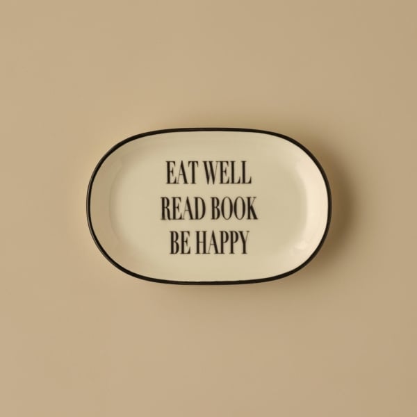 Book Lovers Stoneware Serving Plate 25 cm - Black
