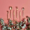 6 Pieces Large Dinner Fork - Gold