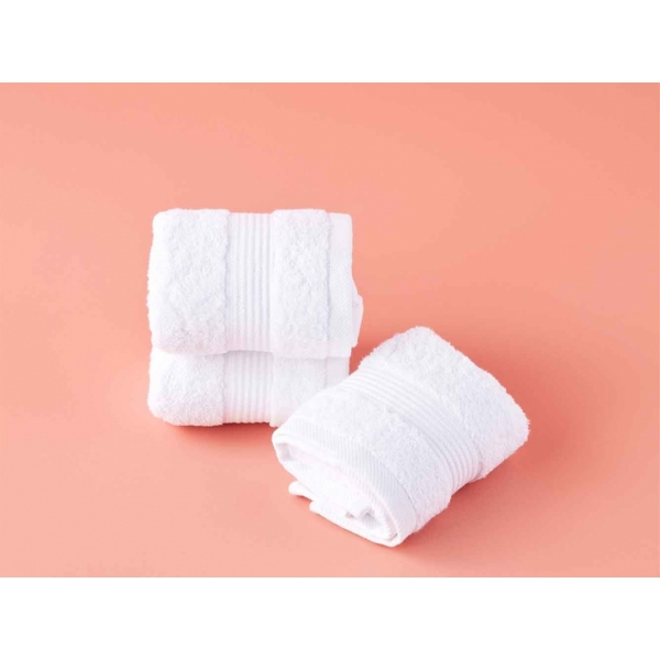 3 Pieces Premium Cotton Hand Towel Set 30 x 50 cm - White