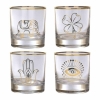 4 Pieces A Sip of Luck Glass Cup Set 300 ml - Gold