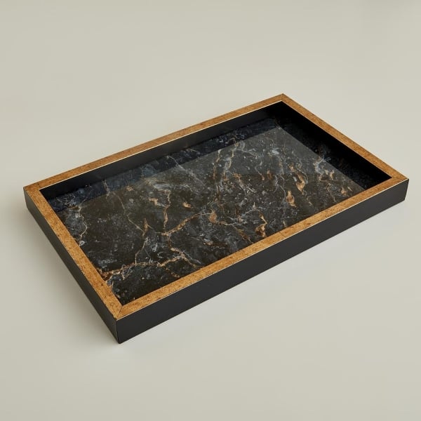 Marmo decorative Tray 22 x 37 cm - Black