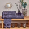 Mosaic Cotton Bath Towel 90 x 150 cm - Purple