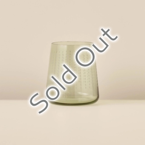 6 Pieces Point Glass Cup Set 380 ml - Green
