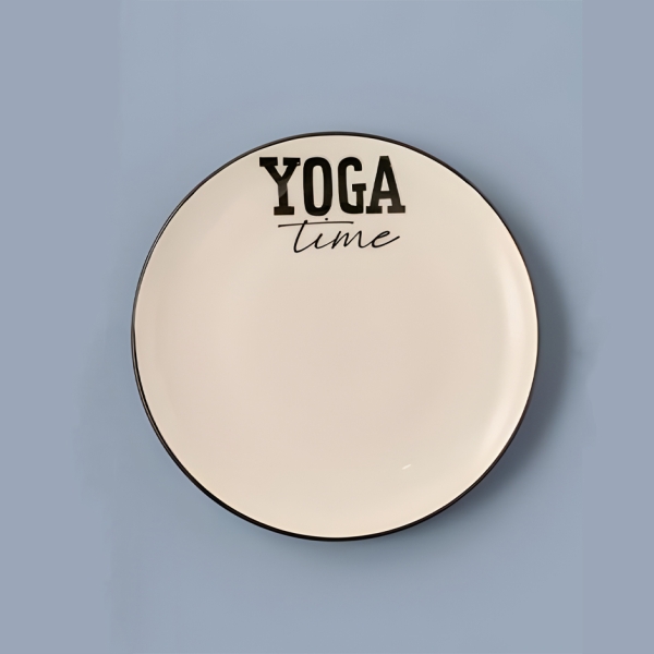 Yoga Time Dessert Plate 20 cm - Black