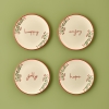 6 Pieces New Year Joy Ceramic Cake Plate 20 cm - Red / Green