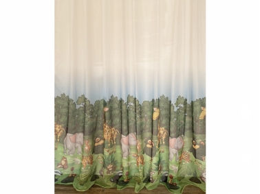 Sheer Curtain Jungle Room Ready - To - Use 140 x 270 cm - Green