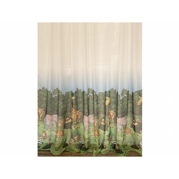 Sheer Curtain Jungle Room Ready - To - Use 140 x 270 cm - Green