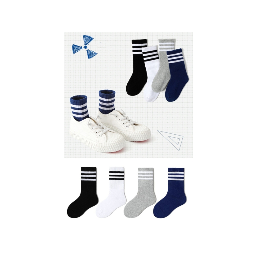 4 Pairs Striped Seasonal Baby Socks..