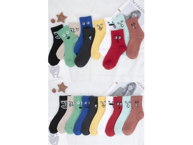 10 Pairs Unisex Face Patterned Trend Socks - Multicolor
