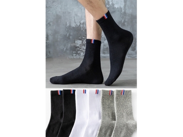 6 Pairs Rubber Patterned Unisex Socks - Multicolor