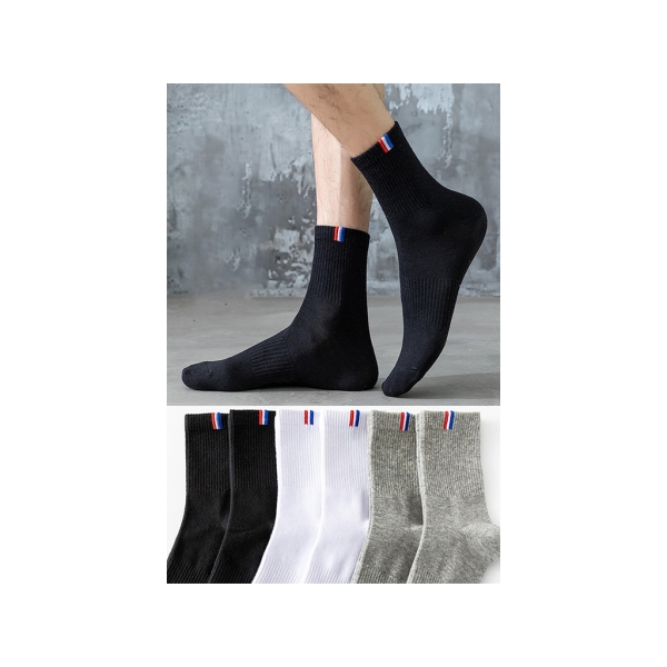 6 Pairs Rubber Patterned Unisex Socks - Multicolor