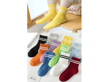 10 Pairs Circle Patterned Children Socks ( 35 - 38 ) - Multicolor