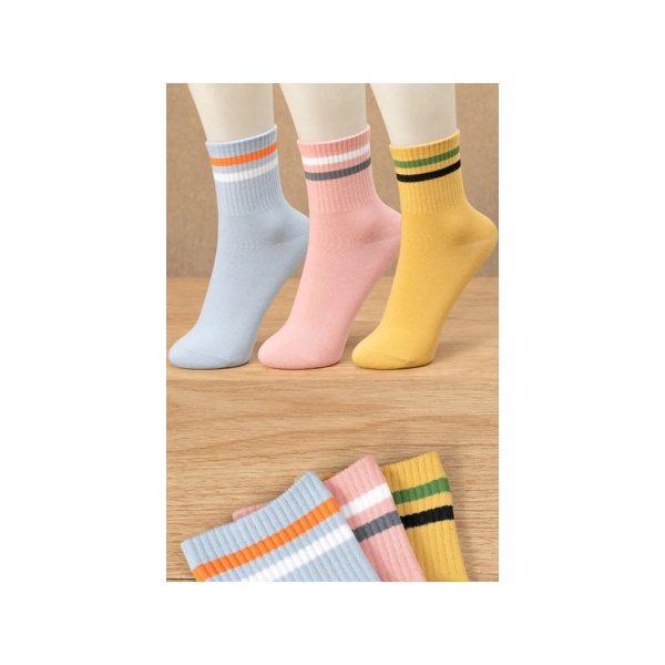 3 Pairs Striped Women Socks ( 36 - 41 ) - Multicolor