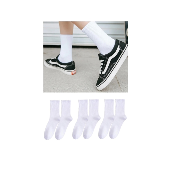 3 Pairs Plain Women Tennis Socks ( 36 - 41 ) - White