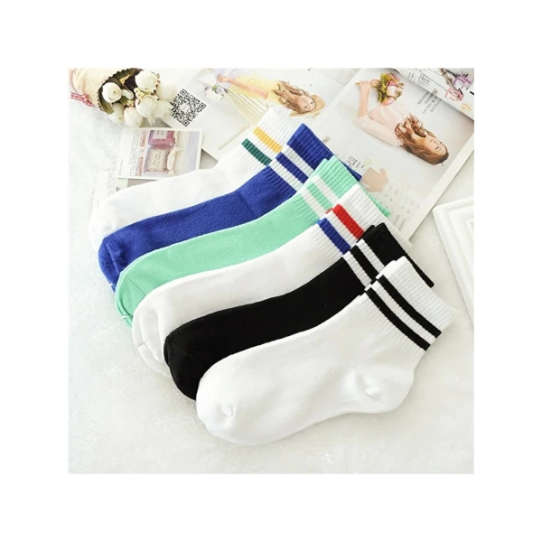 6 Pairs Striped Unisex Socks - Multicolor