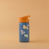 Thermal Stainless Steel Flask Water Bottle With Animals Stickers For kids 400 ml - Blue / Orange