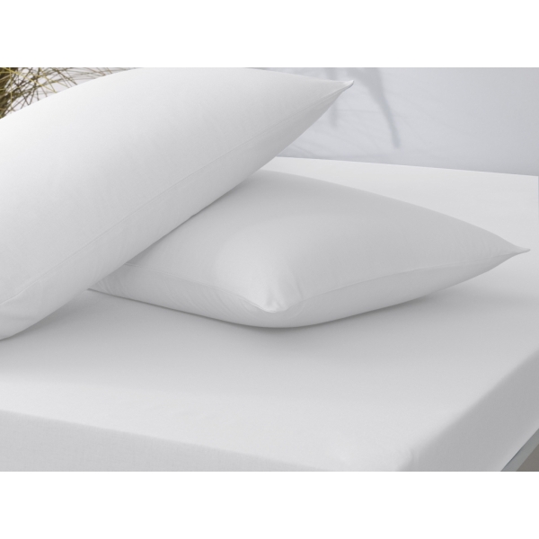2 Pieces Flat Single Ranforce Fitted Sheet Set 100 x 200 cm - White