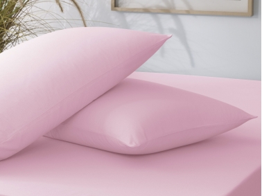 3 Pieces Flat V12 Double Ranforce Fitted Sheet Set 180 x 200 cm - Pink